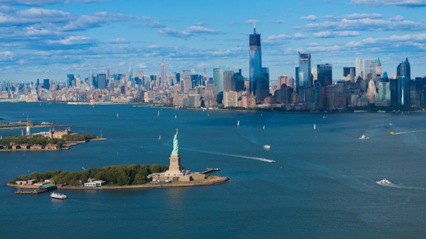 Part of the Hudson River pictured near New York city