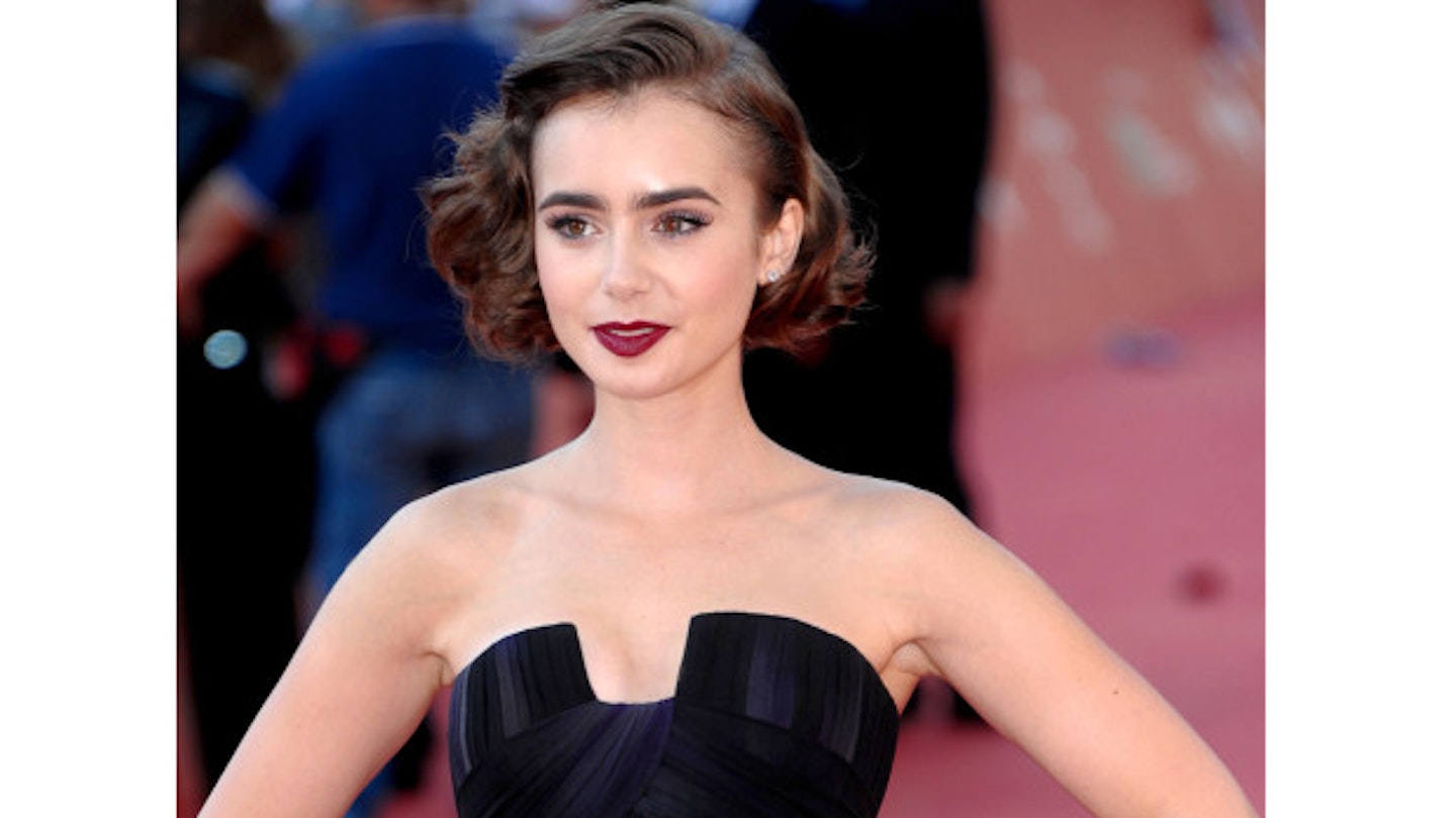 lily collins purple ombre dress Lily Collins's 16 Best Red Carpet Looks