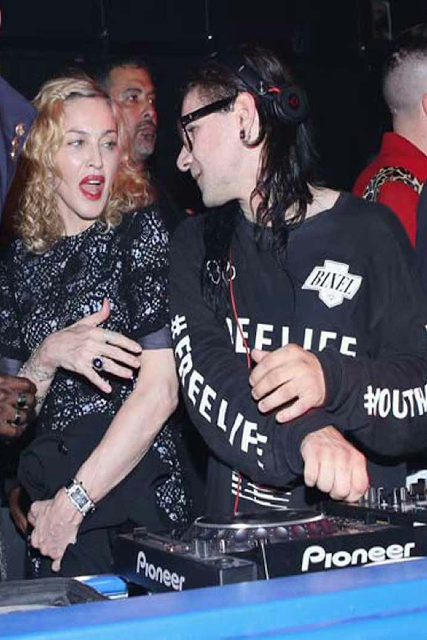 Madonna and Skrillex at the Jeremy Scott show afterparty