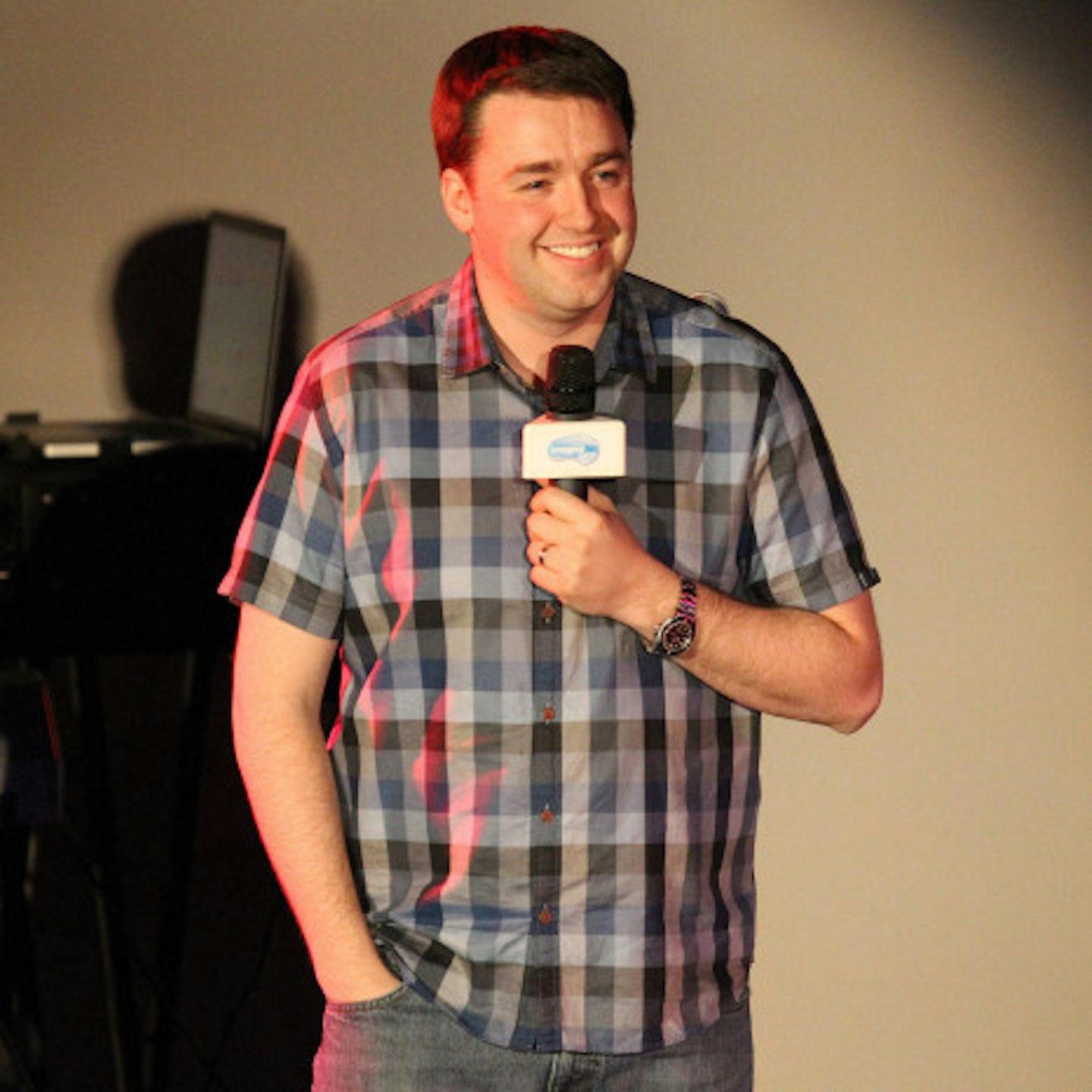 Jason Manford on stage in 2012