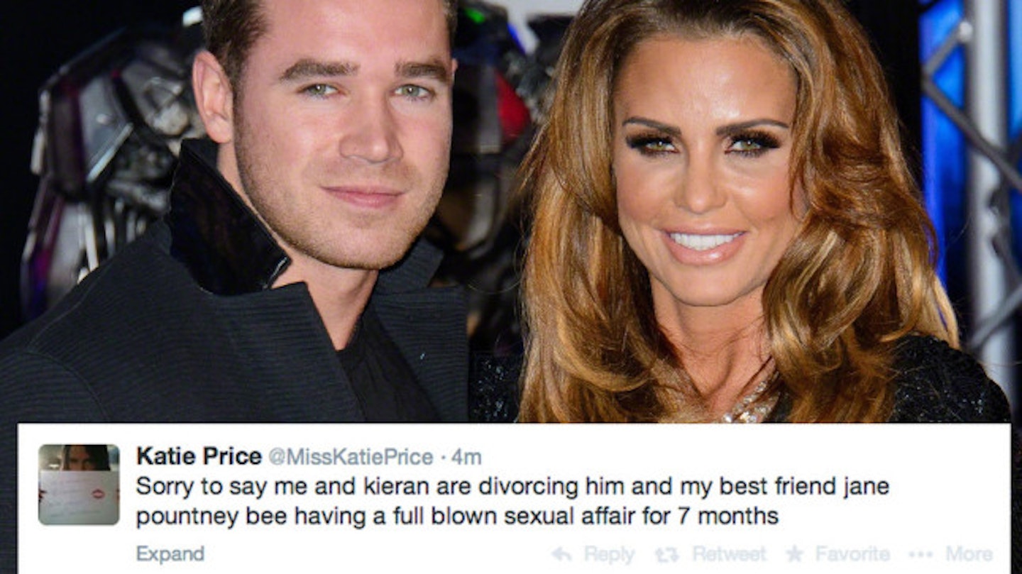 Katie Price posted this to Twitter in May, shortly after discovering Kieran's affair
