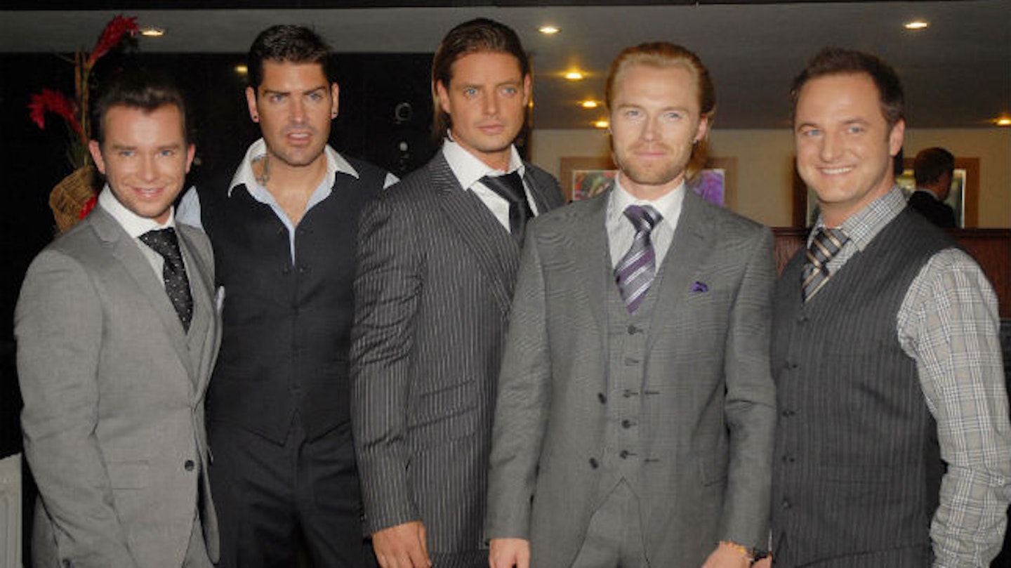 Boyzone with Stephen (far left) - Ronan admits having a close friendship with his band mates