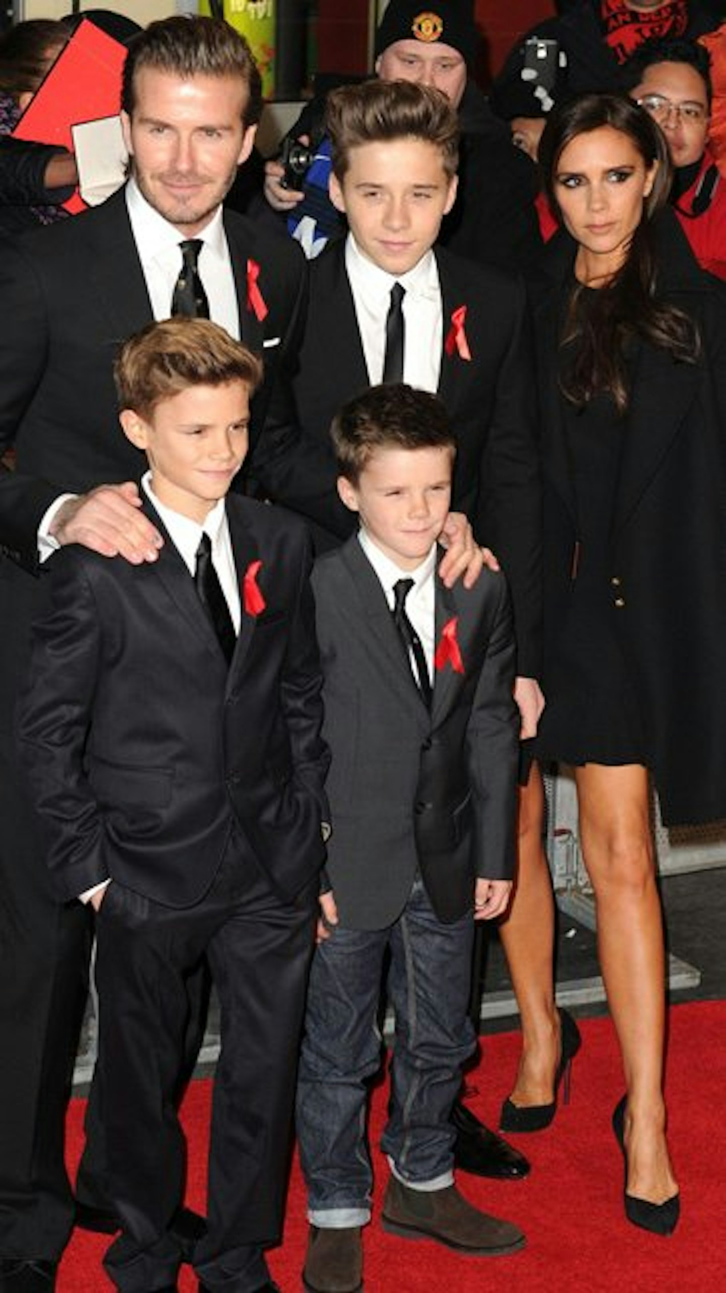 David with Victoria and sons Brooklyn, Romeo and Cruz.
