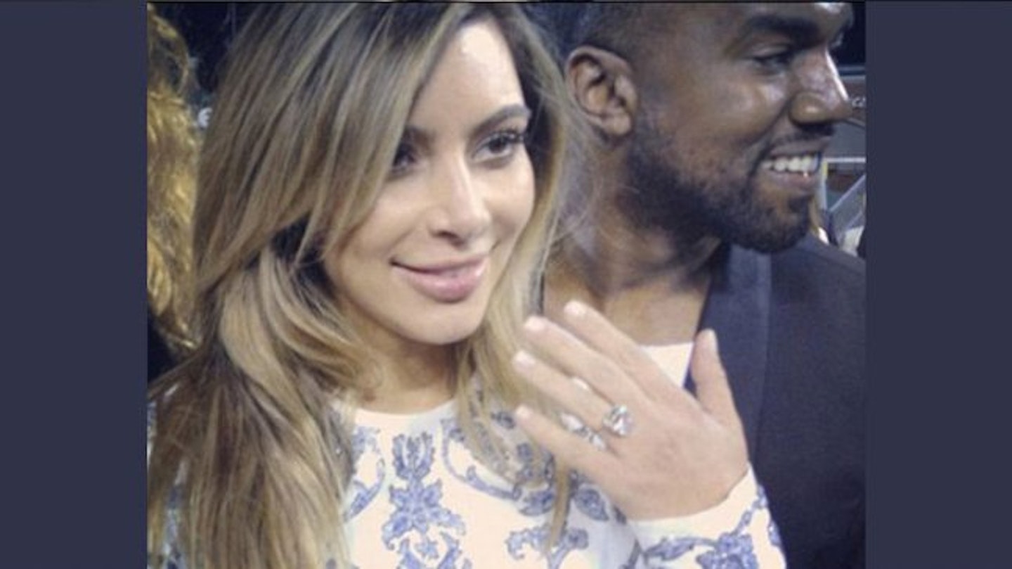 Newly-engaged Kim Kardashian flashes her $3 million engagement ring