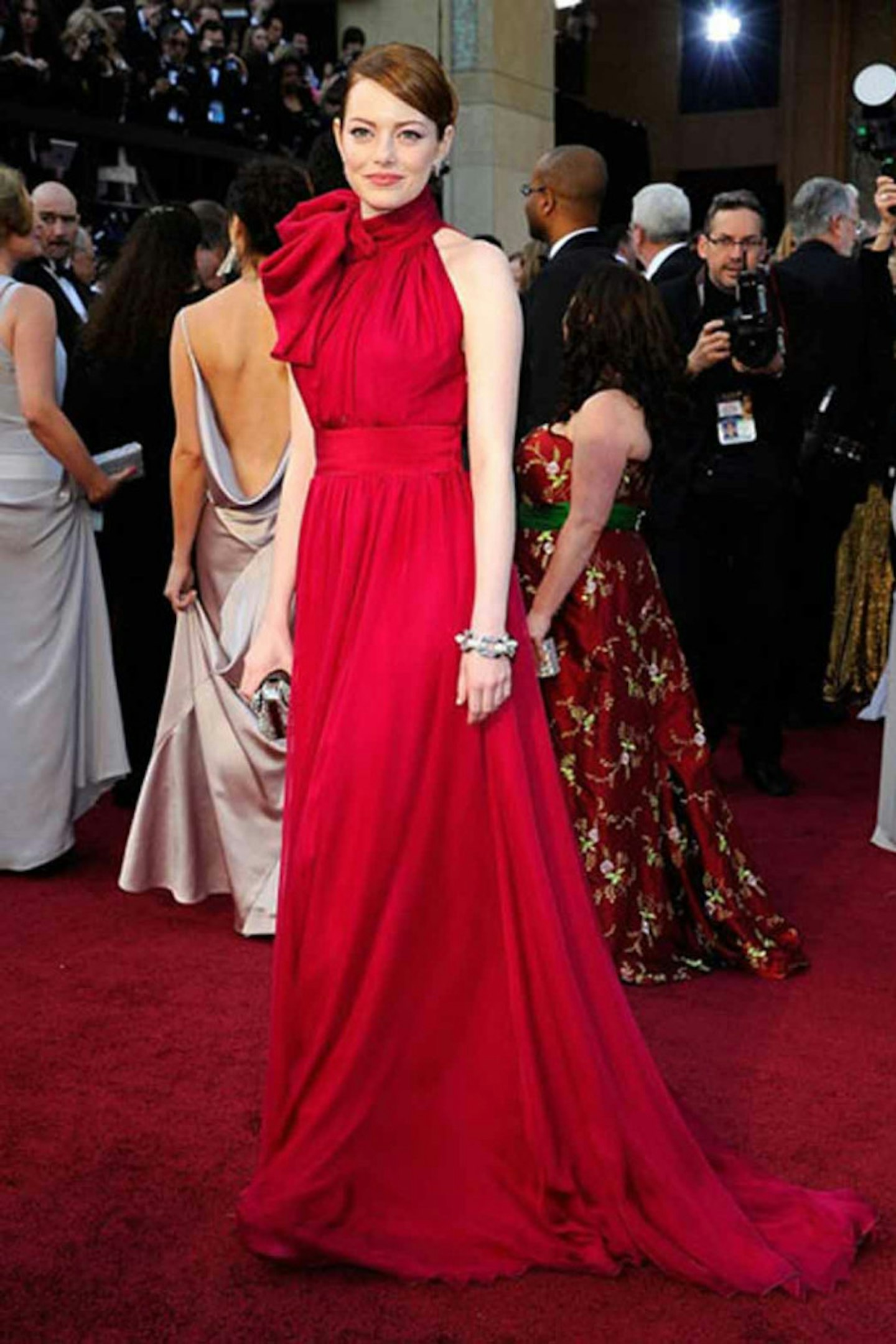 Emma Stone style giambattista valli oscars red dress