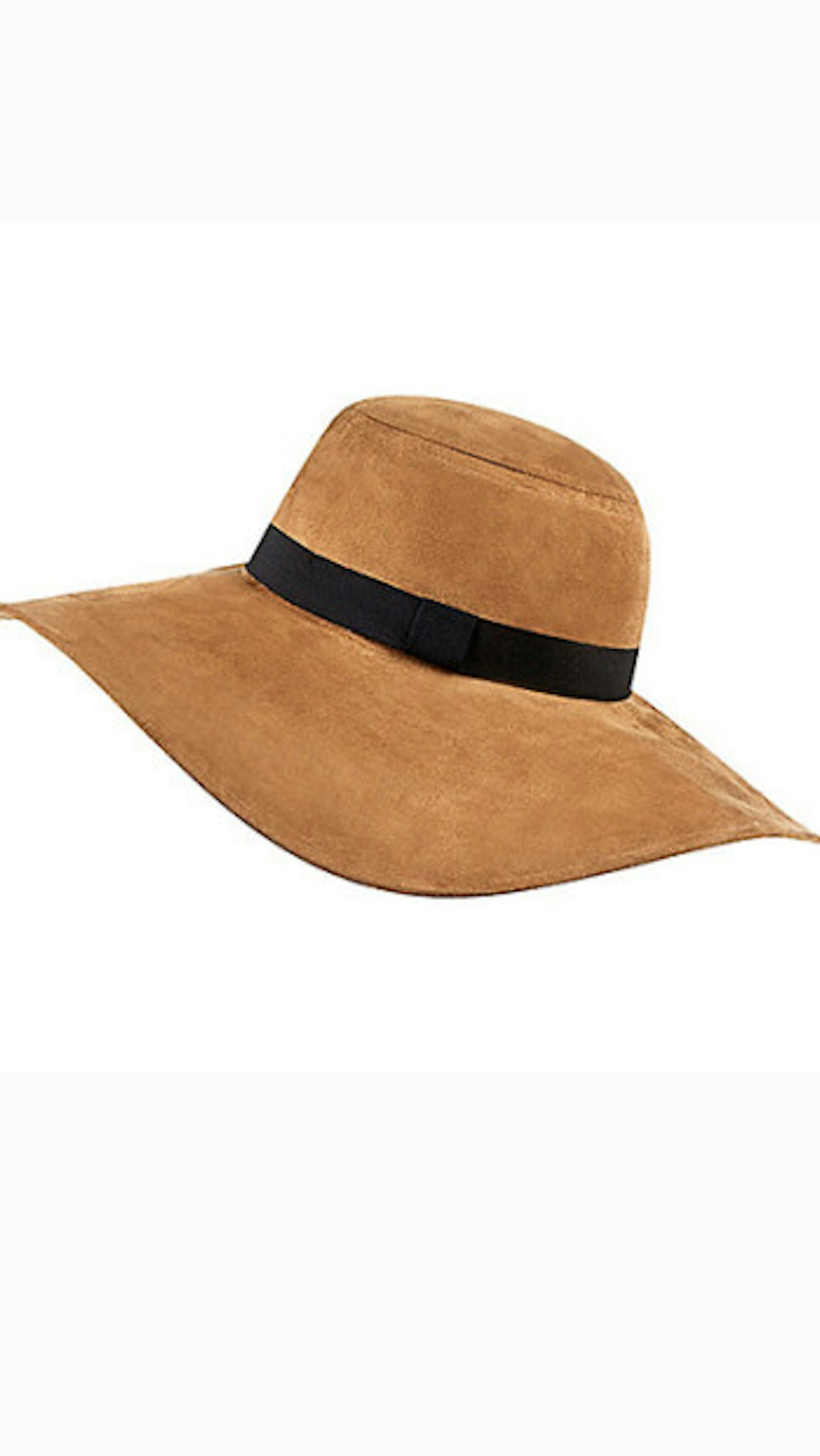 Beige faux suede floppy fedora hat, £25