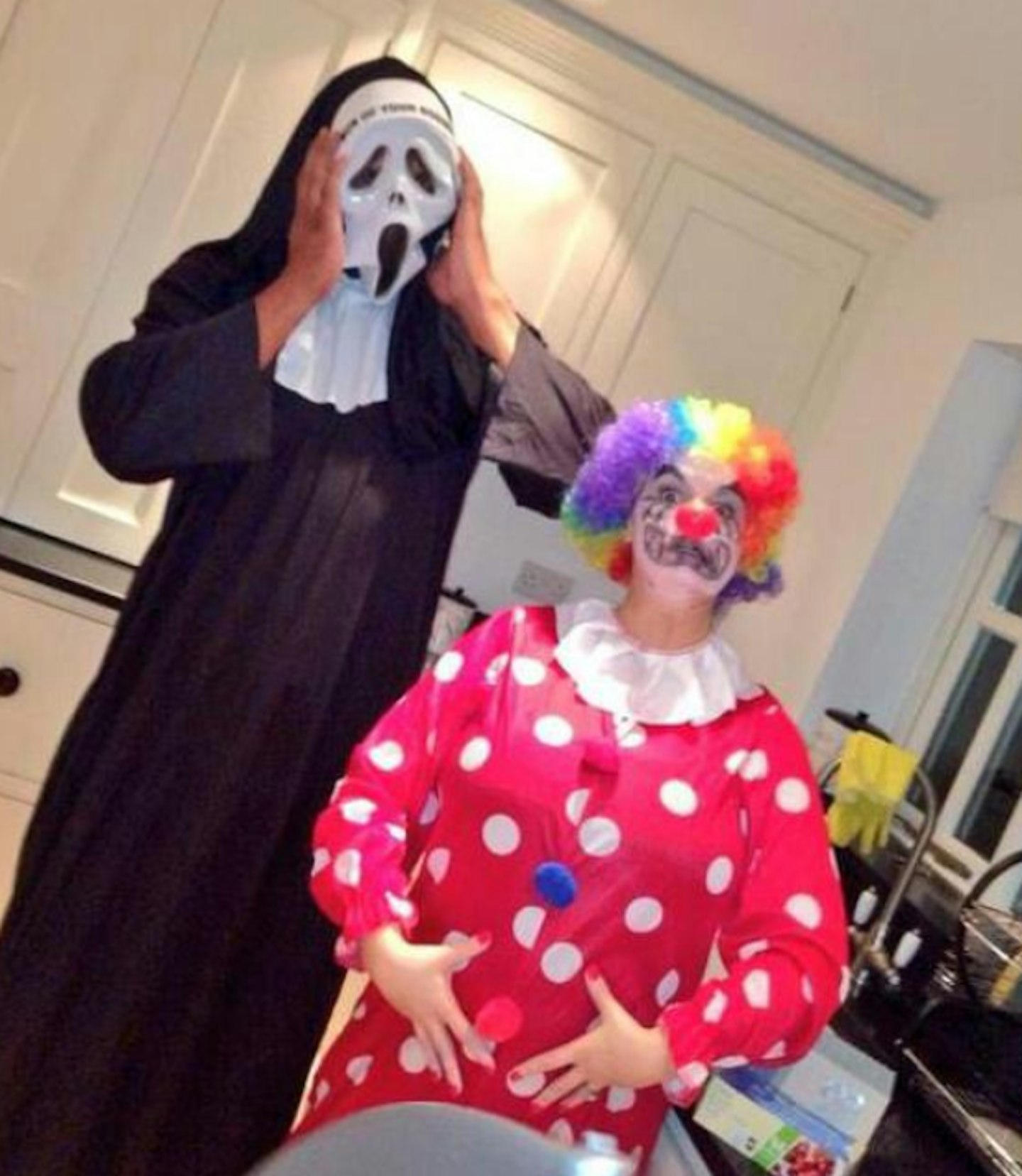 Is that the ghoul? No, it's George dressed up. Terrifying.