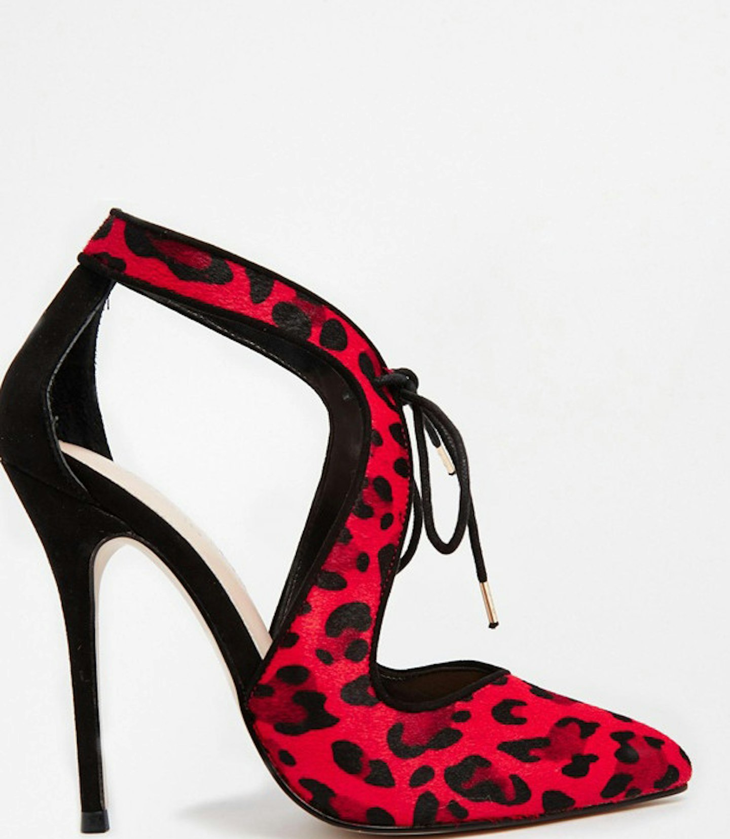Red leopard cut-out heels