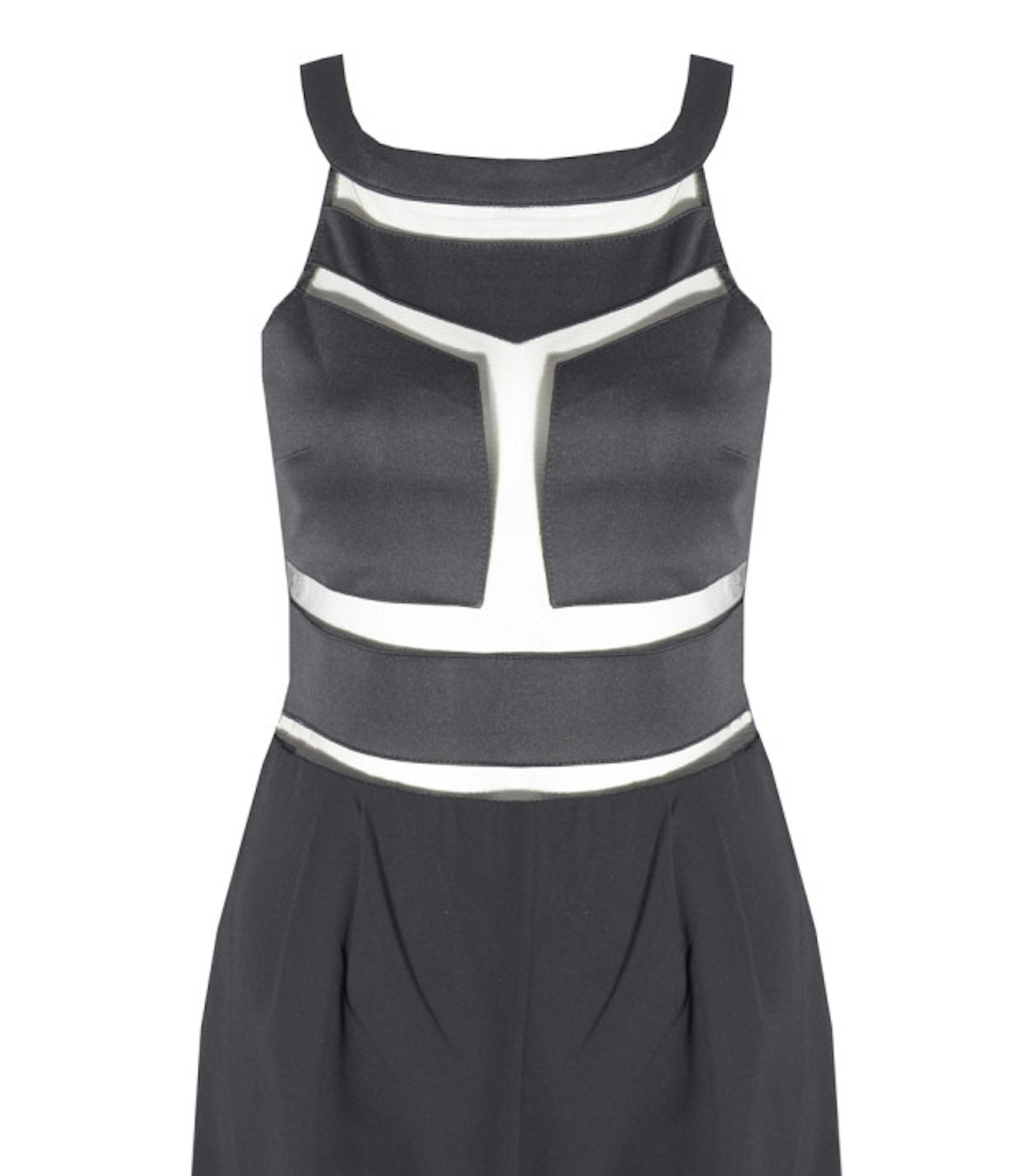 Sheer panelled playsuit