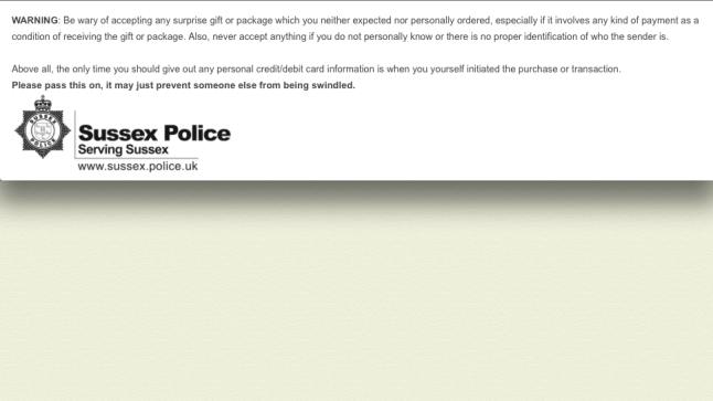 Police issue fraud warning: Beware of accepting unexpected deliveries ...