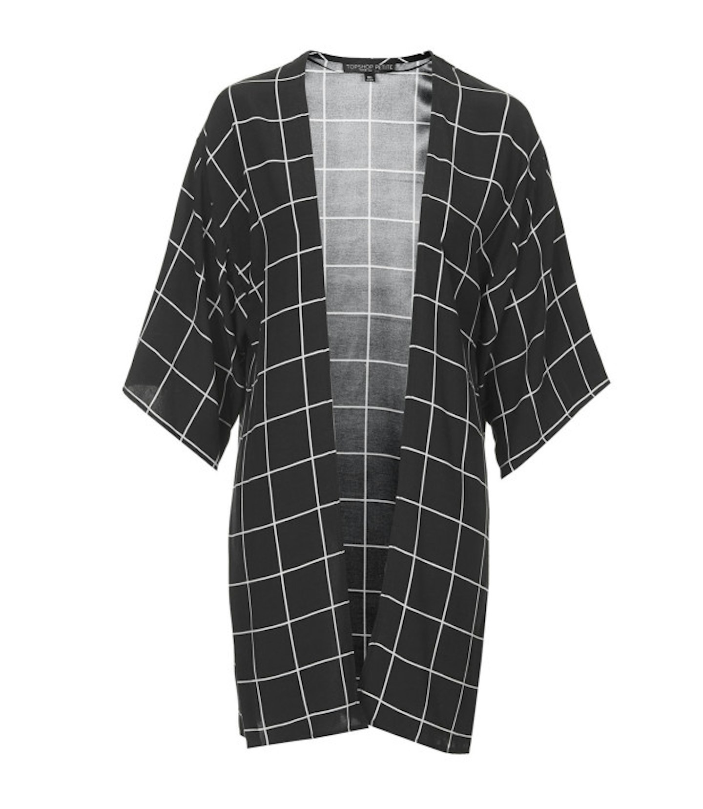 Grid print slouchy coat