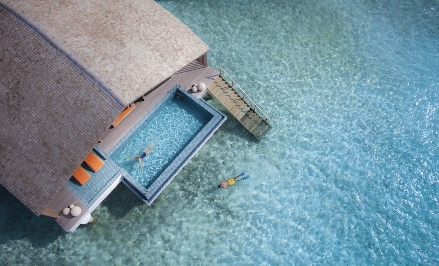 One of the resort's water villas