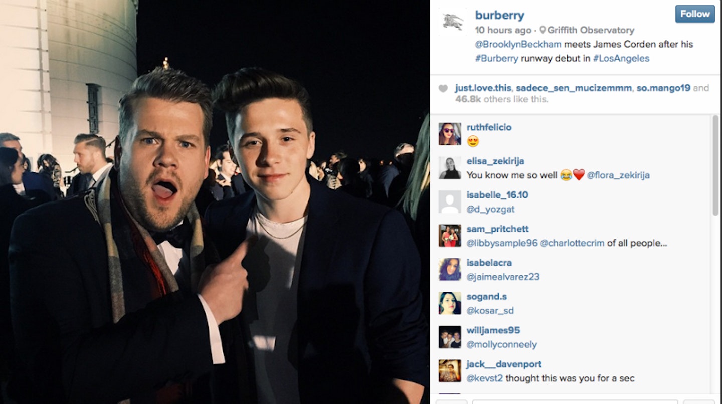 Brooklyn and James Corden