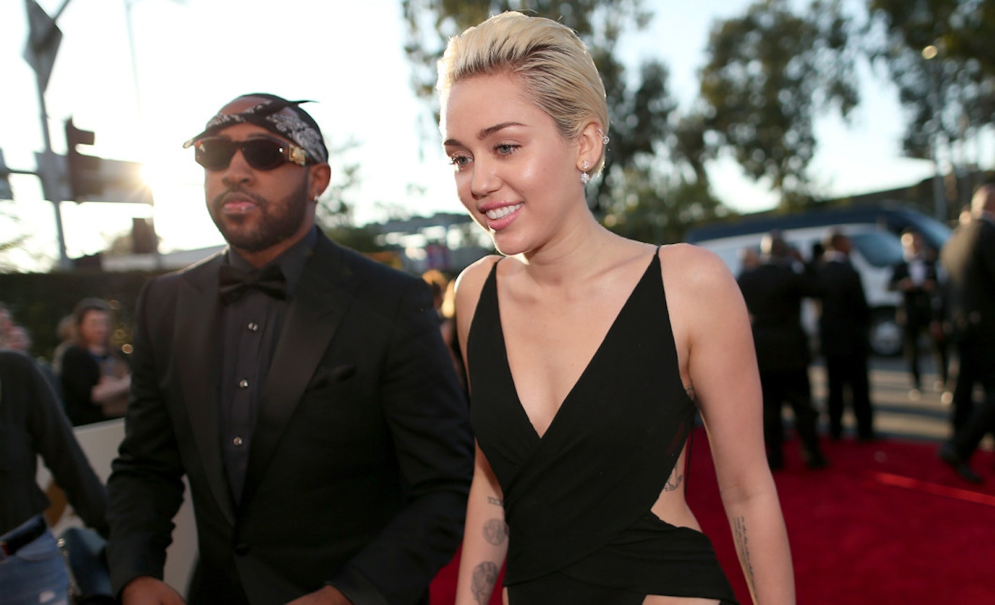 Miley Cyrus arriving at the Grammys (WireImage)