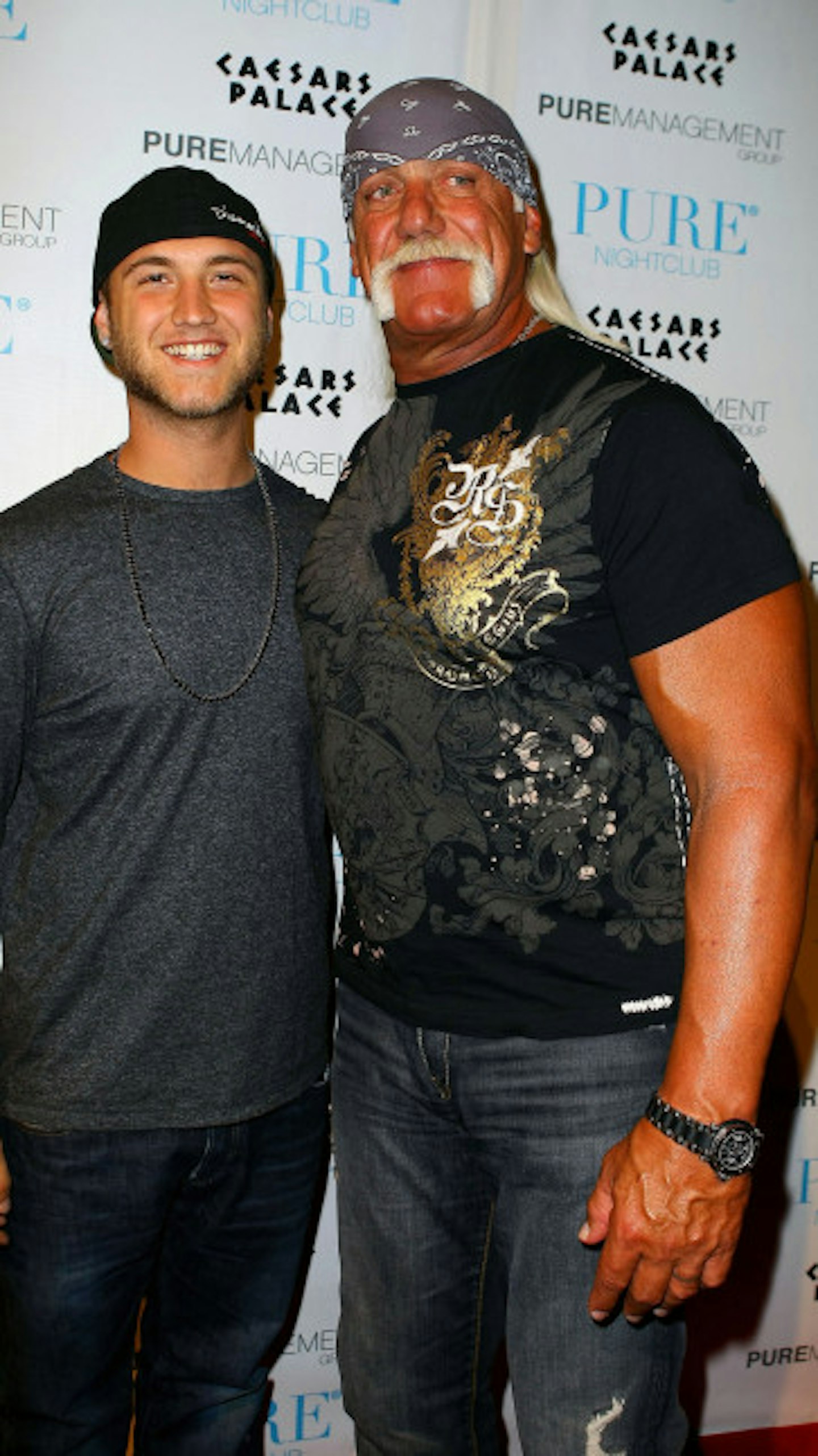 Nick alongside his dad, Hulk Hogan