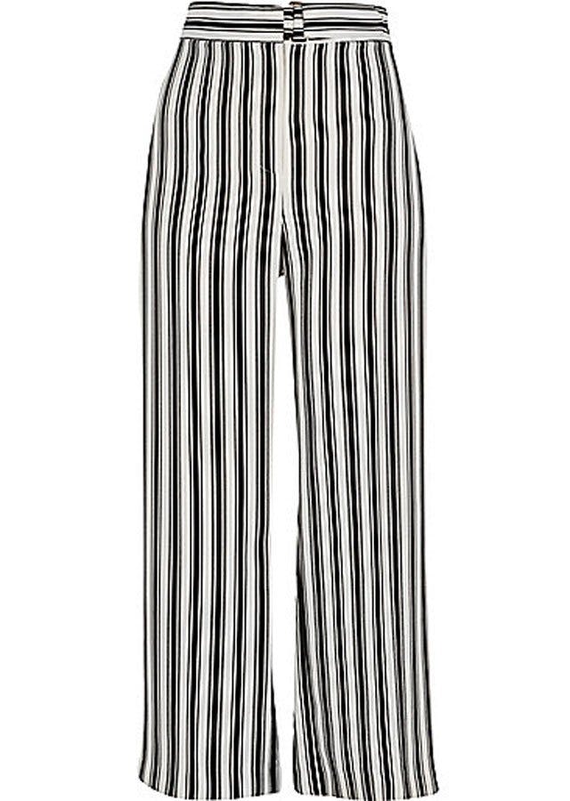 Comfortable Pants: River Island Black Stripe Wide Leg Trousers | River  Island Has a Bunch of Adorable Staples, and These 13 Are All Under $100 |  POPSUGAR Fashion UK Photo 4