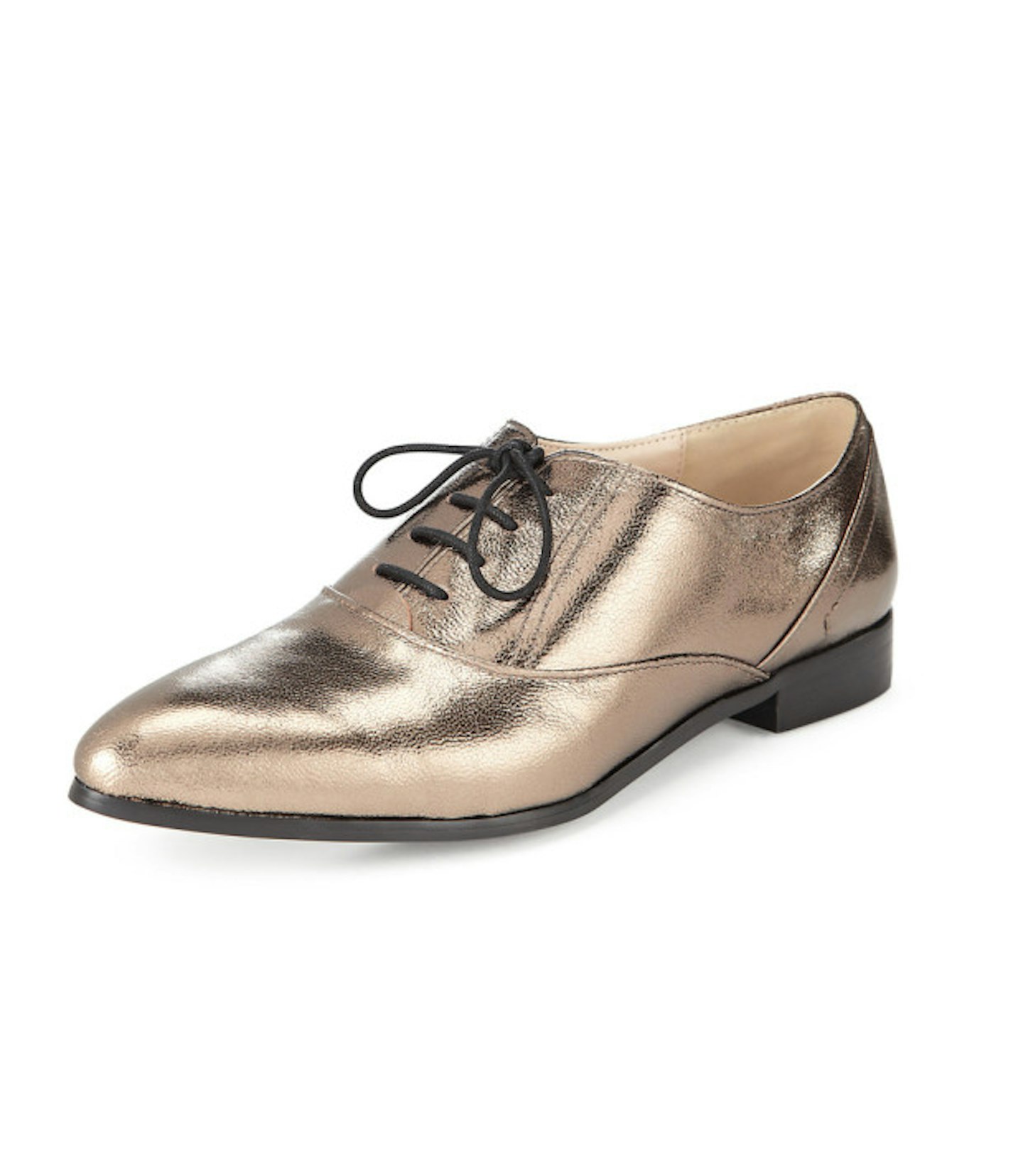 Metallic pointy brogues