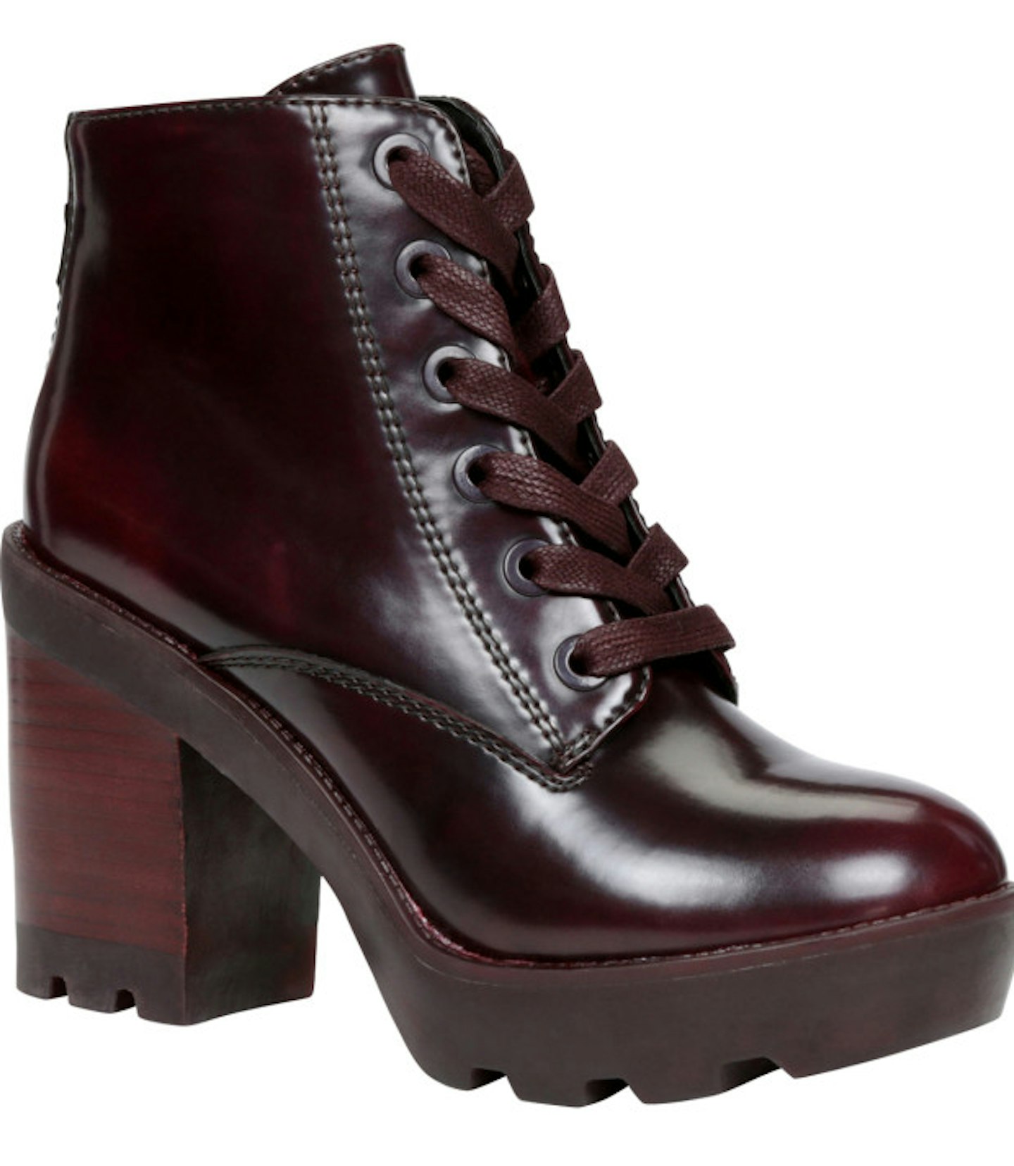 Burgundy chunky boots