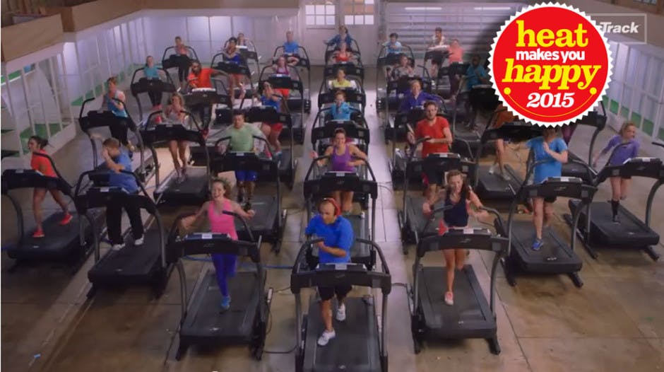 Here’s that video of 39 people and one dog dancing on treadmills you