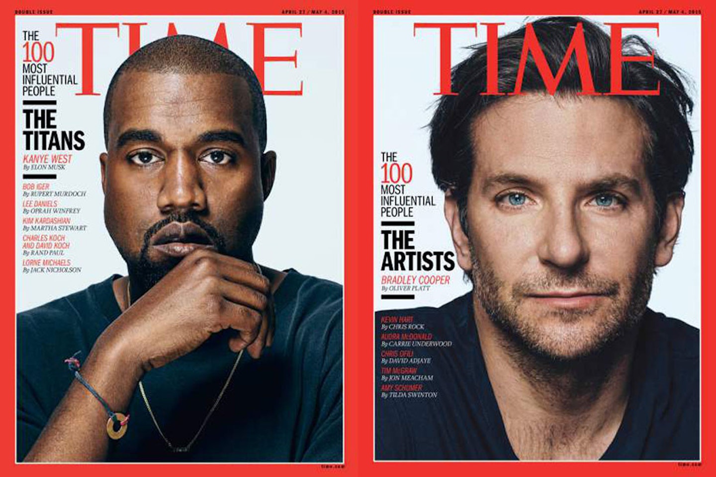 Bradley Cooper and Kanye West feature on this year's covers [Time]