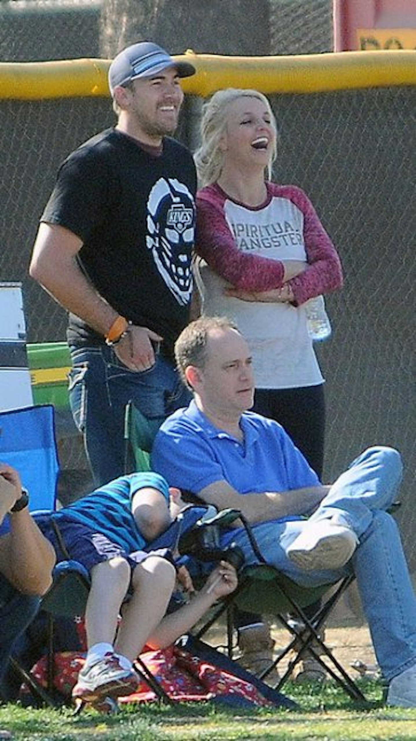 Britney and David were spotted watching her sons play football recently