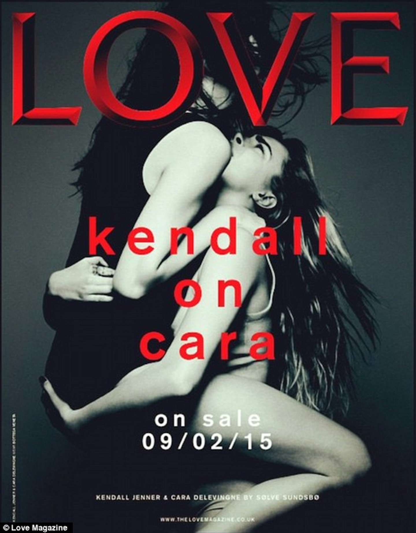 Kendall and Cara on the cover of Love magazine