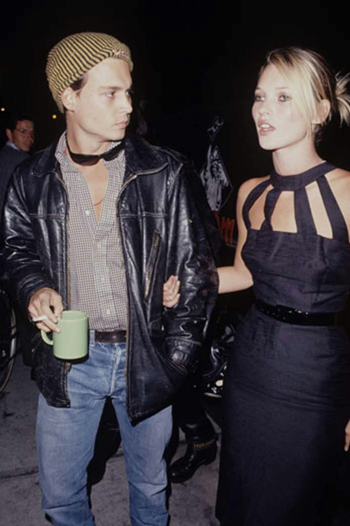54Kate Moss style 1995 black dress