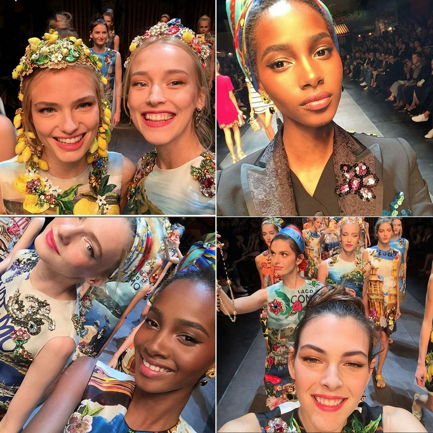 Models took selfies during the show [Instagram]