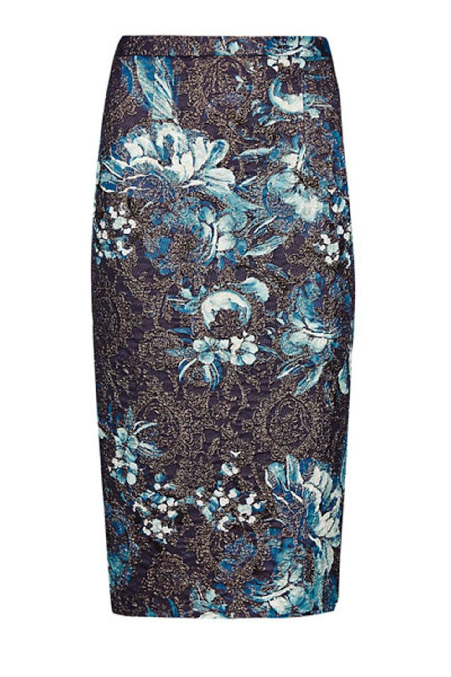 Floral Metallic Pencil Skirt, £45, M&S