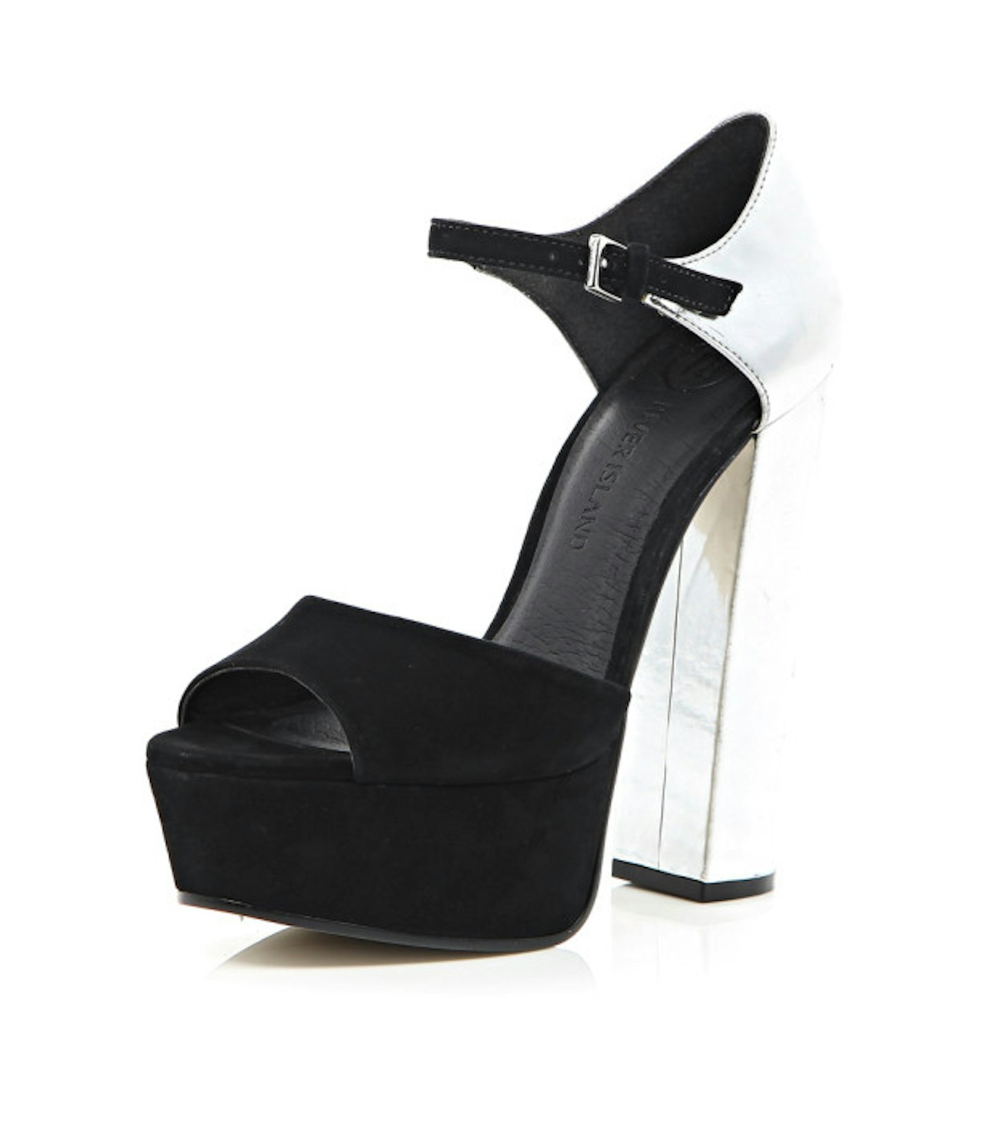 Black and silver platforms