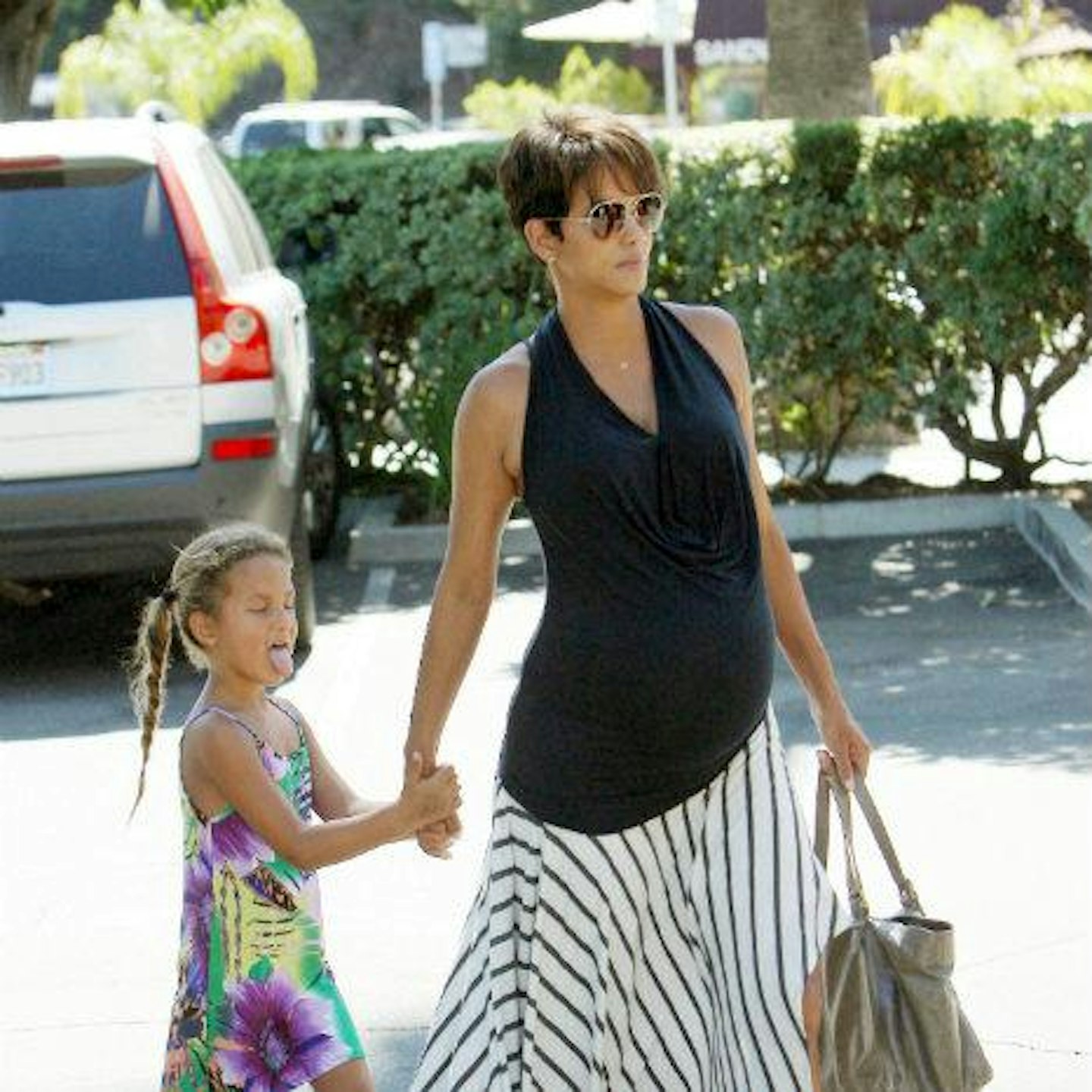 Halle pictured with her daughter Nahla