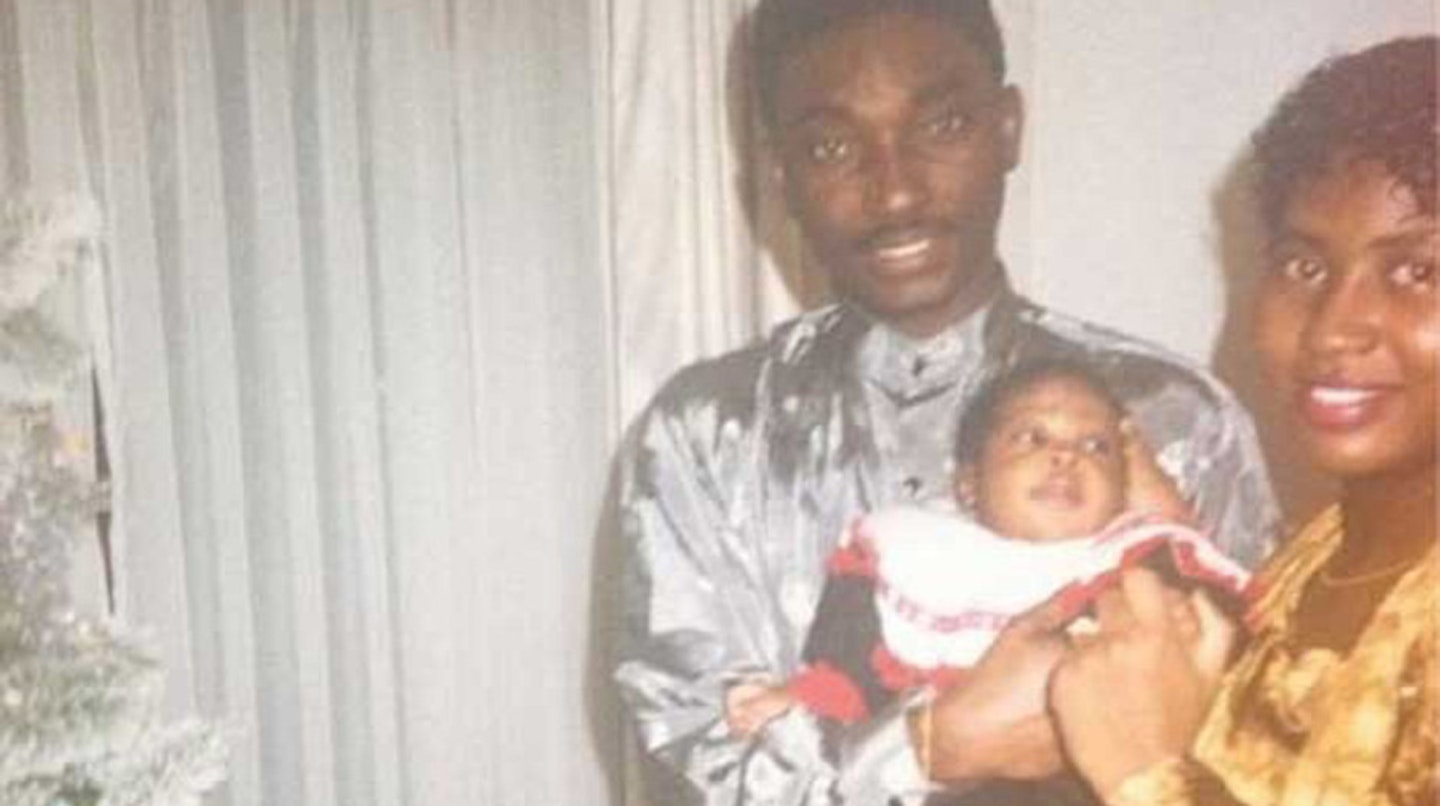 A tiny Tinie Tempah with his dad