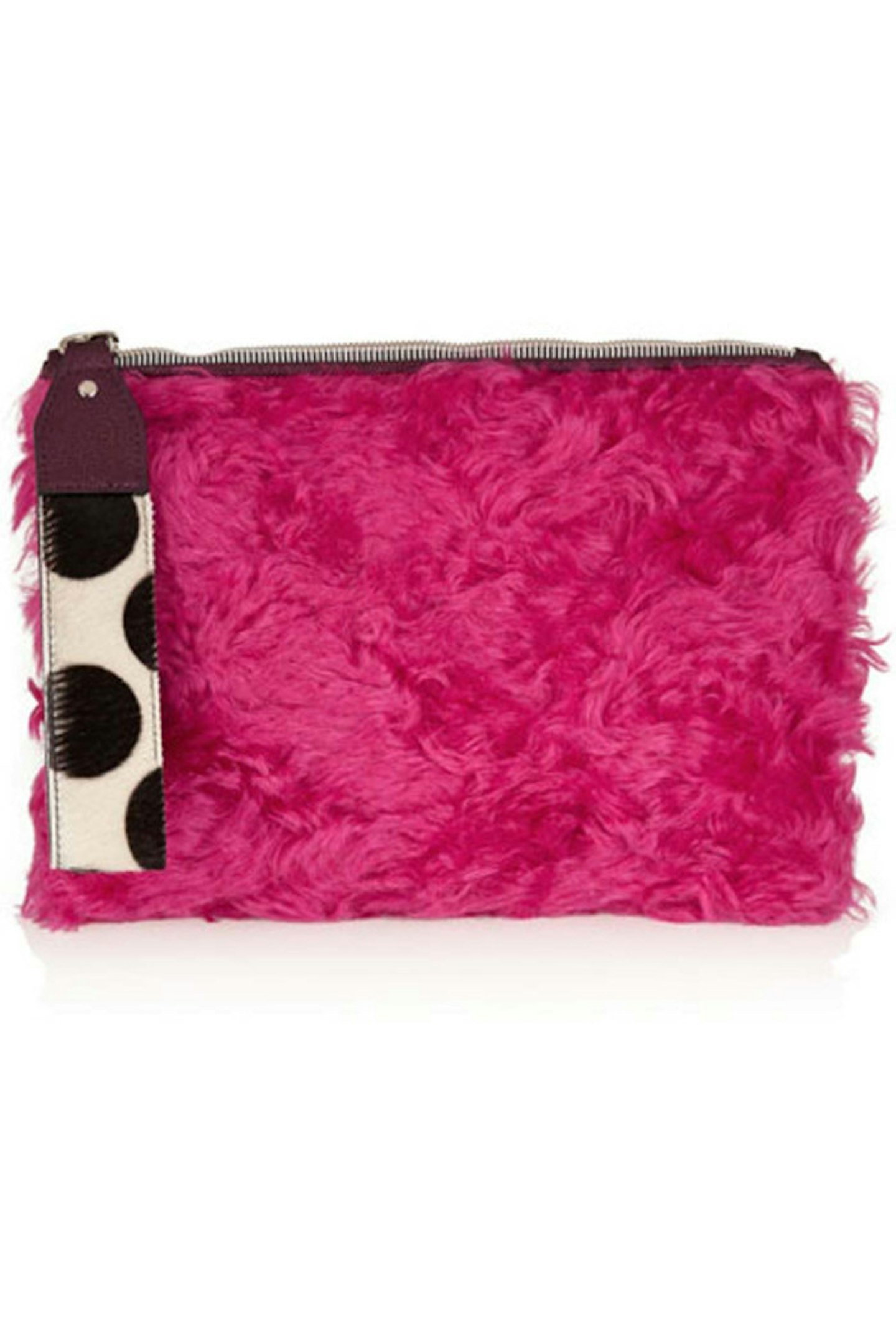 pink clutch, £225, House of Holland at Net-a-porter.com