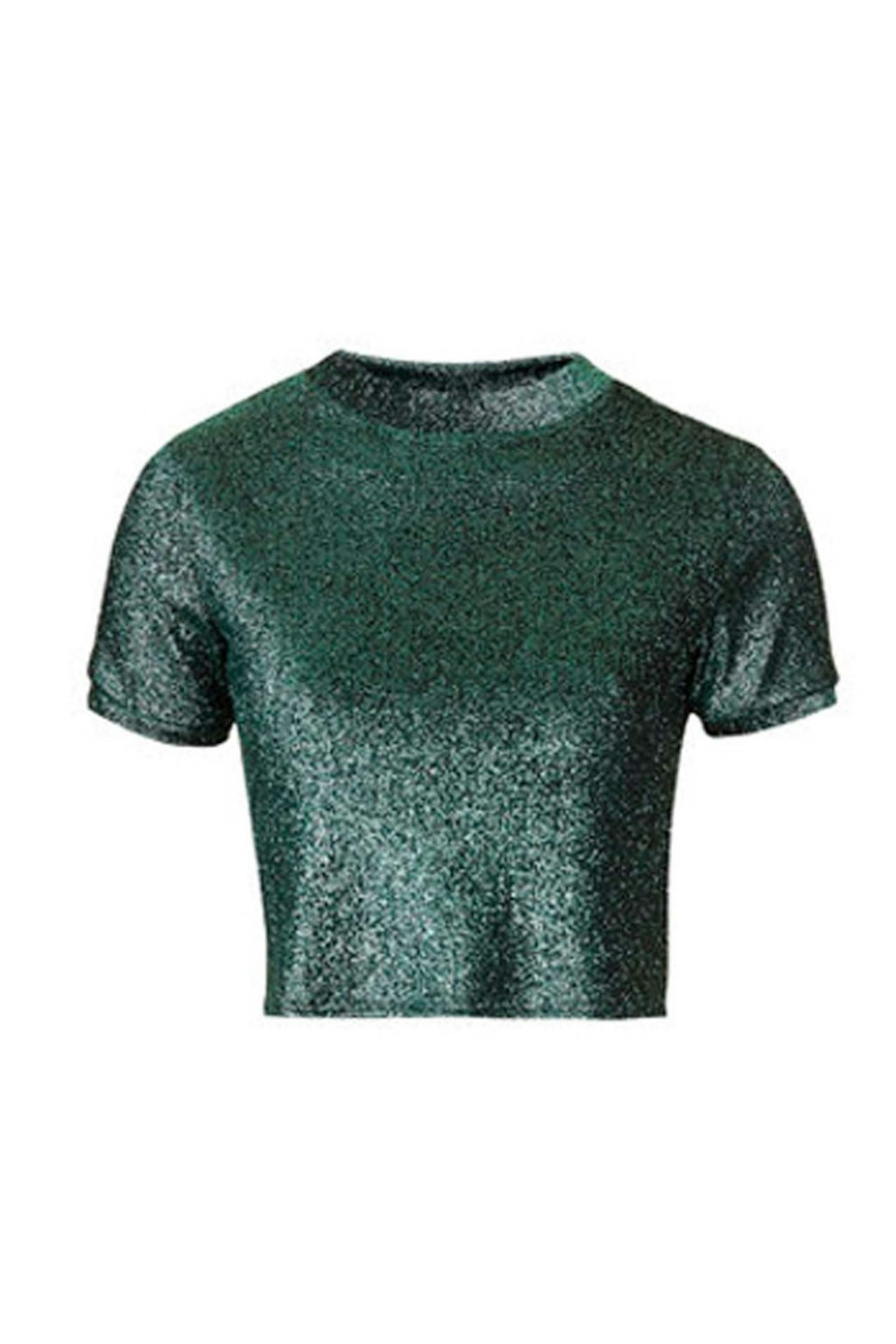 40. Green lurex crop tee, £22, Topshop