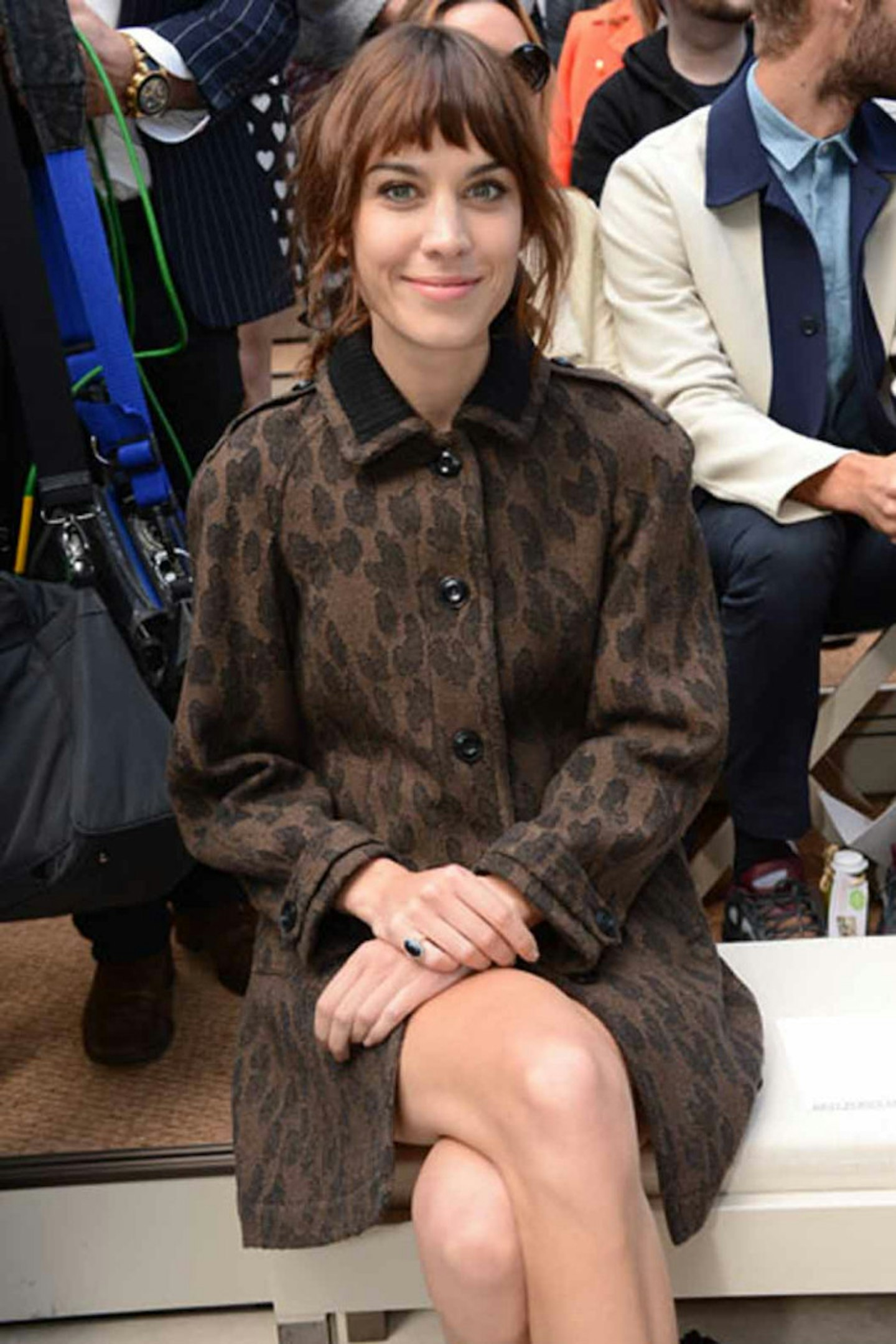 Alexa Chung style london fashion week leopard print coat