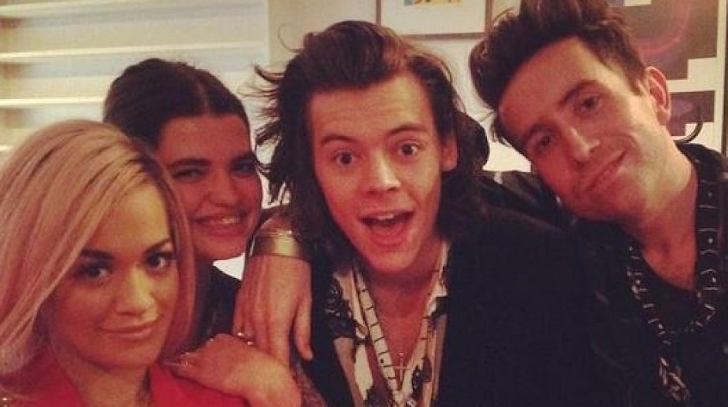 Rita Ora, Pixie Gelfod, Harry Styles and Nick Grimshaw were helping on the track