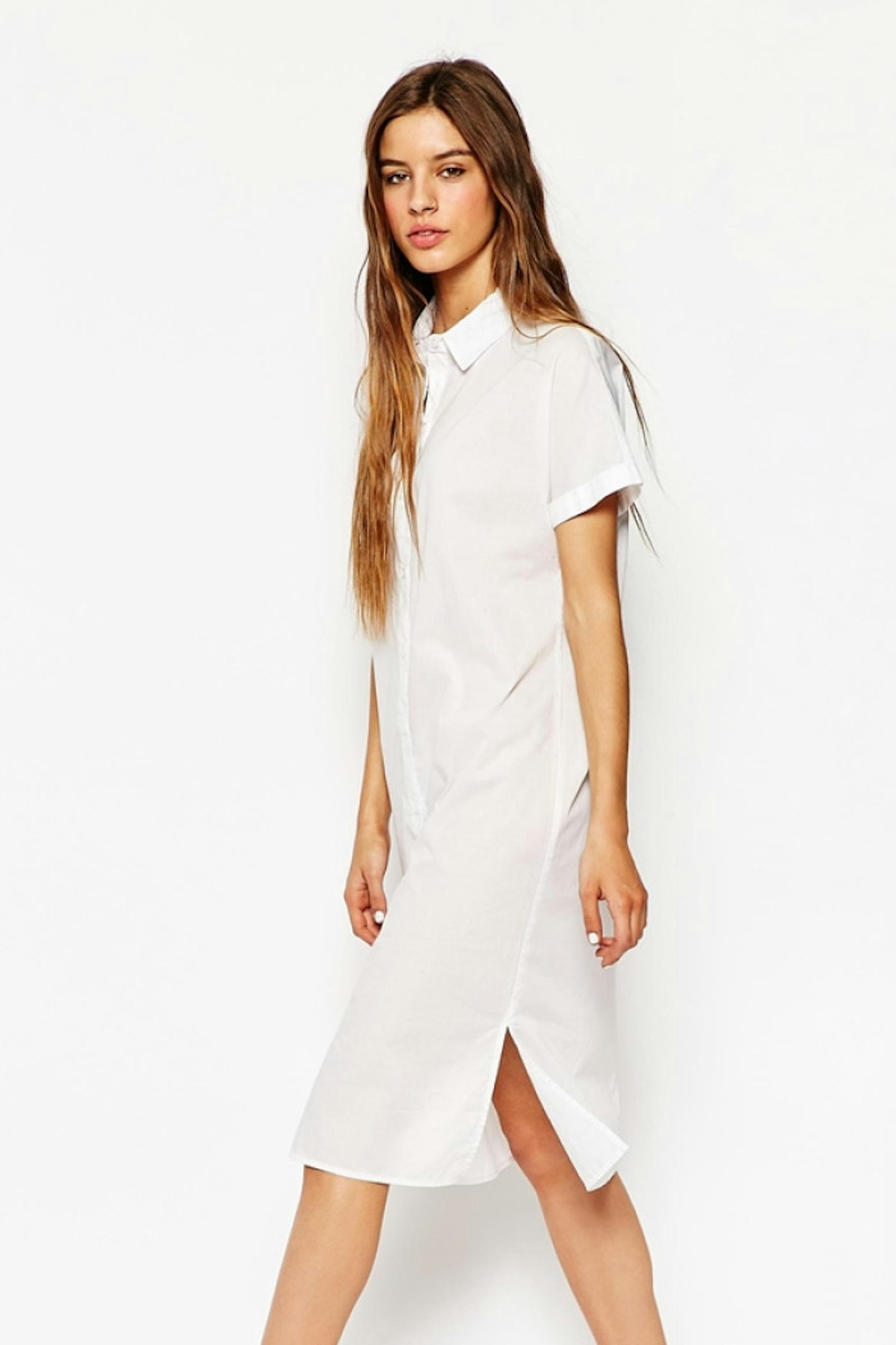 A simple white shirt dress is a timeless classic that will never go out of fashion.