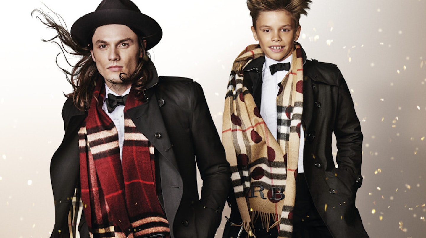 James Bay and Romeo Beckham in the Burberry Festive Campaign shot by Mario Testino