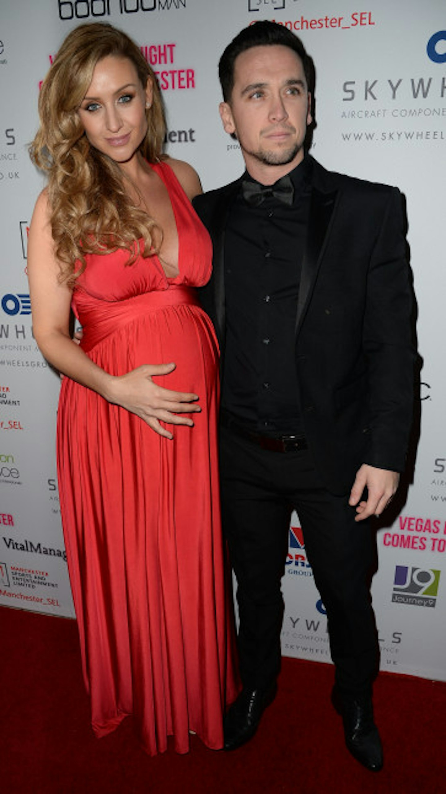 Catherine Tyldesley and Thomas Pitfield on the red carpet