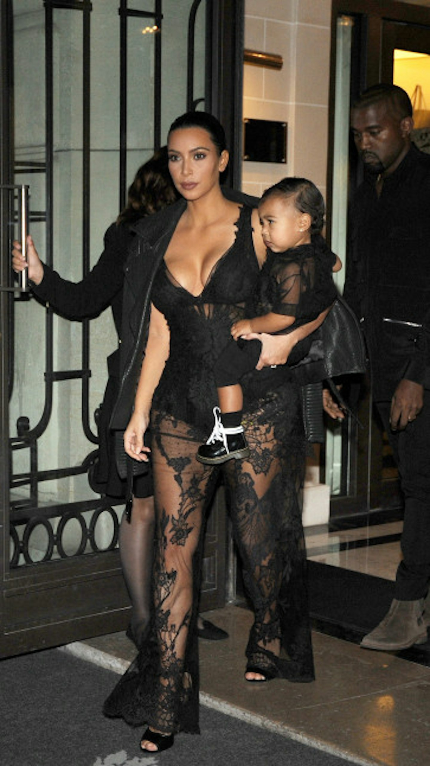 Kim dresses North in matching outfits