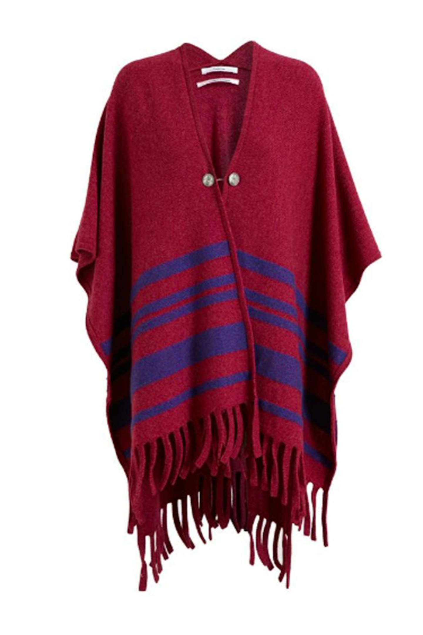 Cashmere poncho, £1175, Barrie