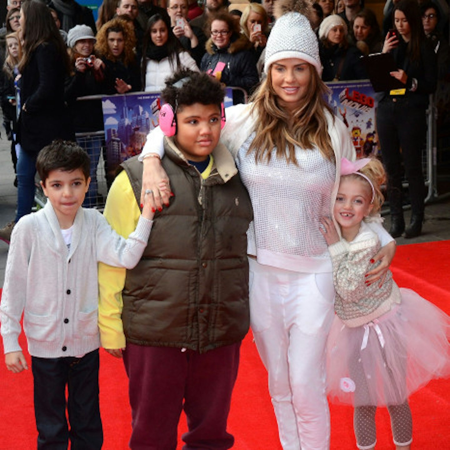 Katie Price pictured with Junior, Harvey and Princess