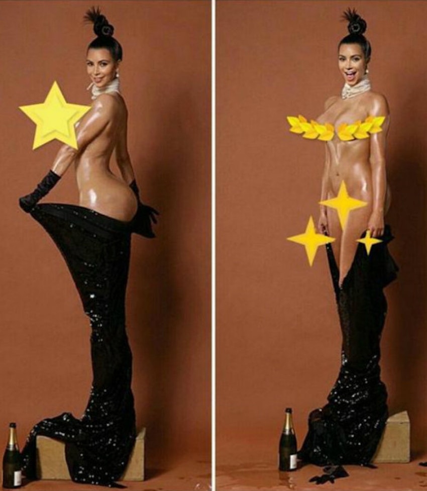 Kim Kardashian Porn Cover - Kim Kardashian naked: star goes FULL FRONTAL and gets her boobs completely  out to #BreakTheInternet | Celebrity | Heat