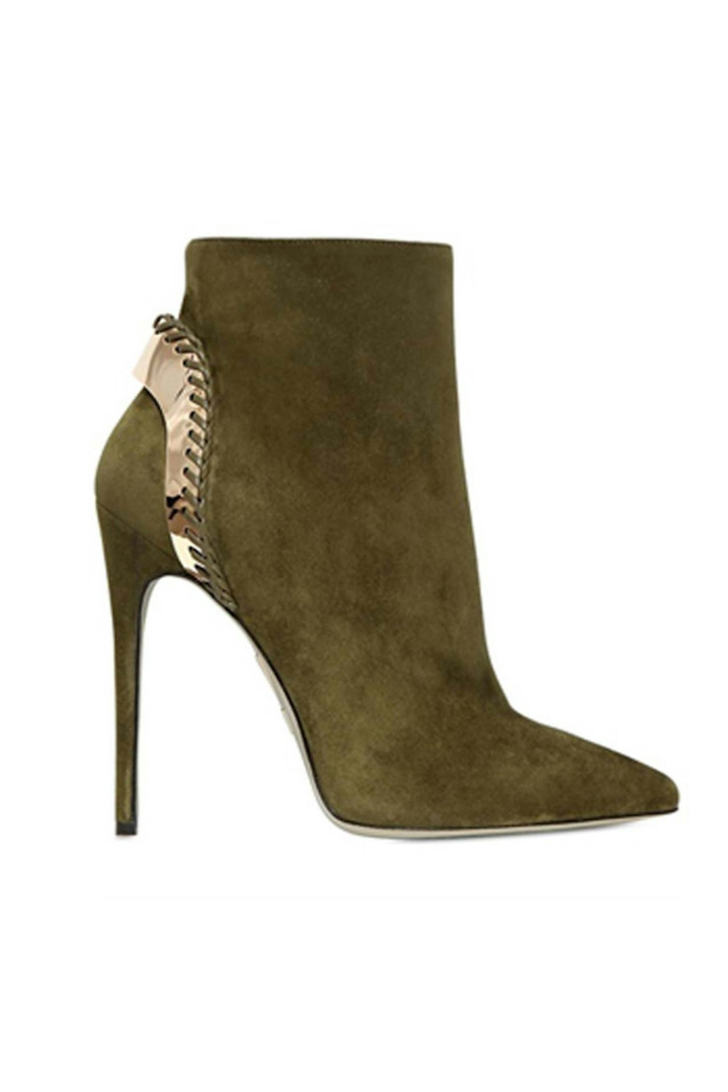 10. 120mm suede boots with gold plaque, £567, Daniele Michetti at Luisaviaroma.com