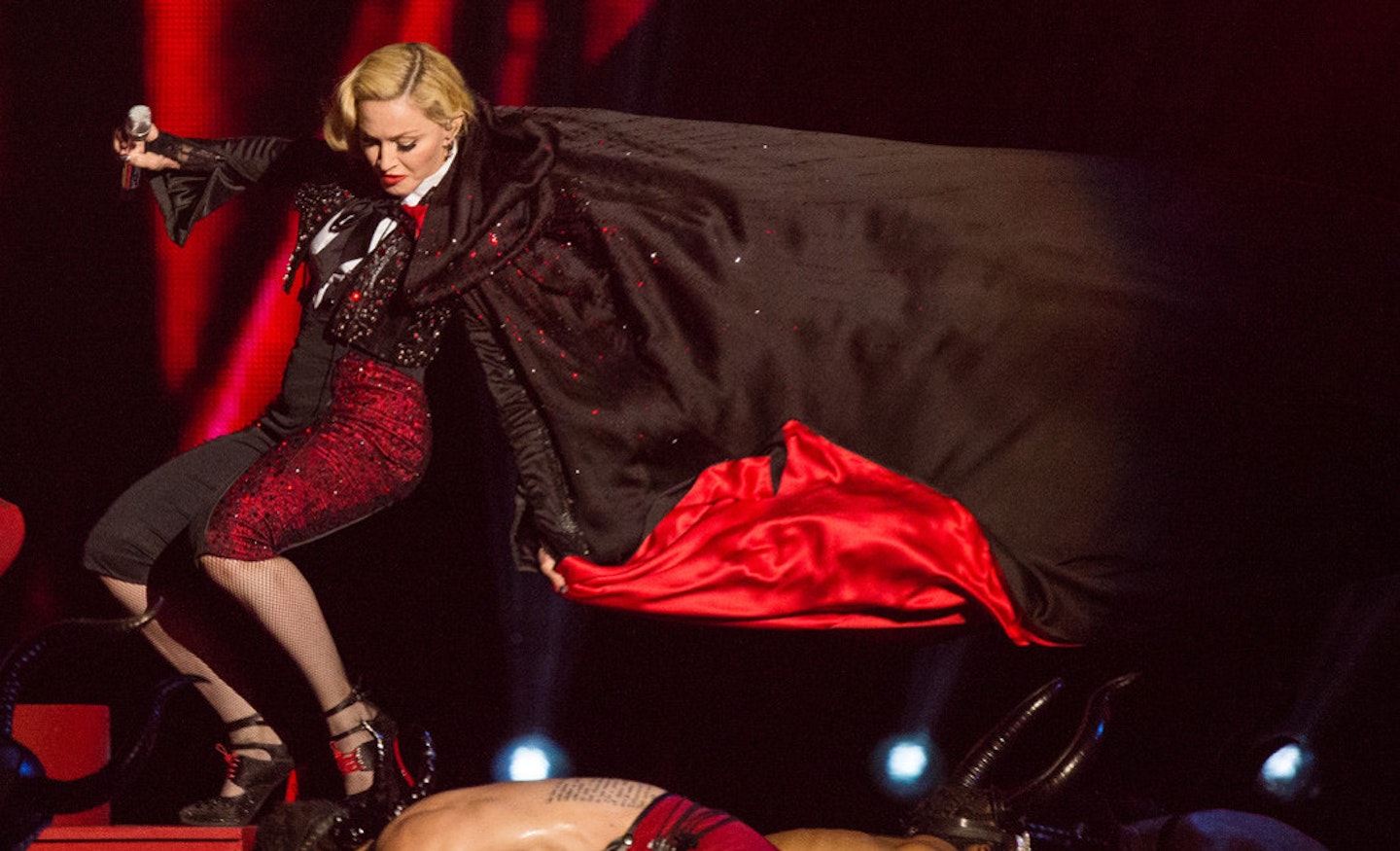 Madonna falls during her BRITs performance [Getty]