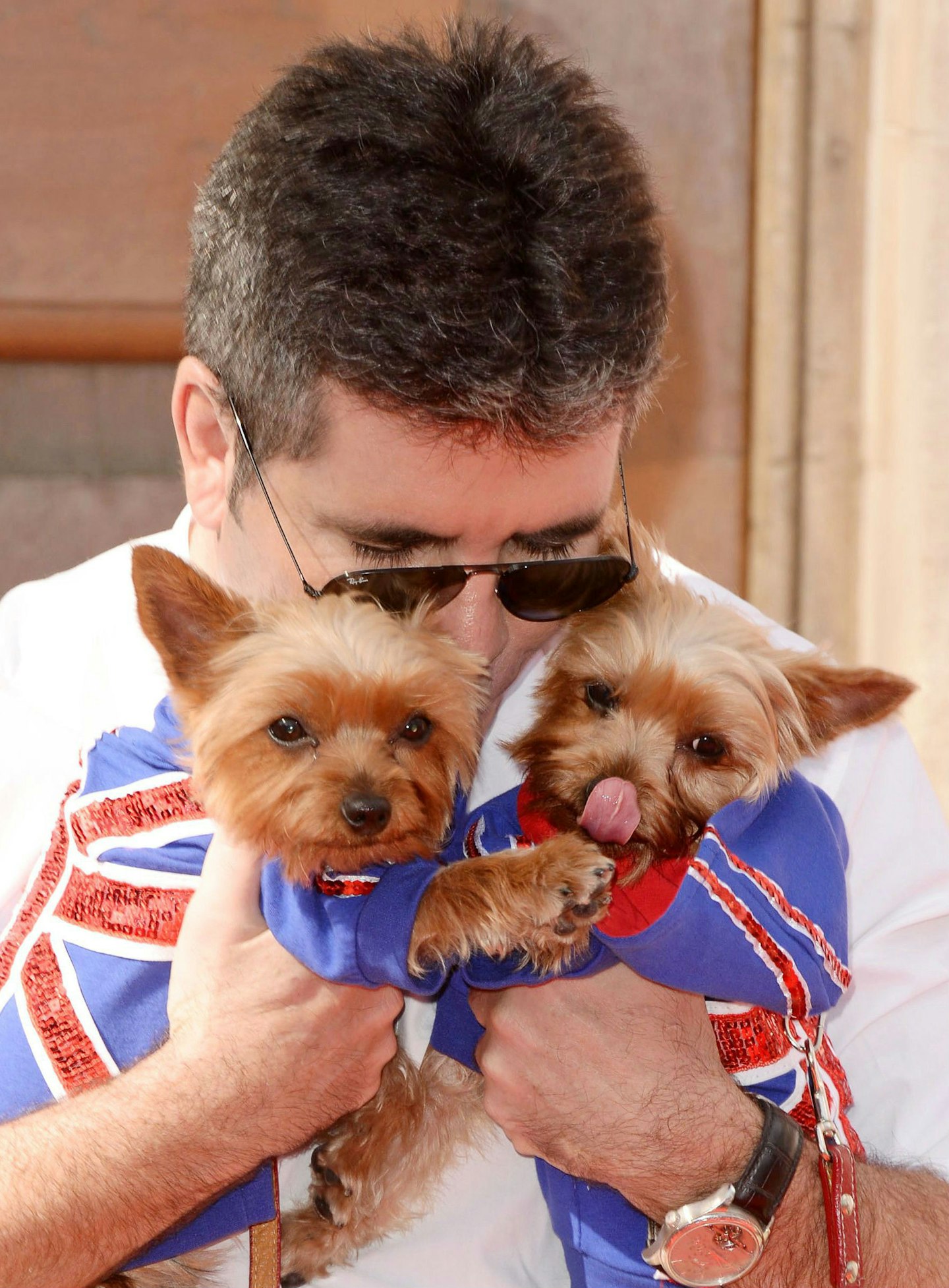 Simon and his beloved pooches.