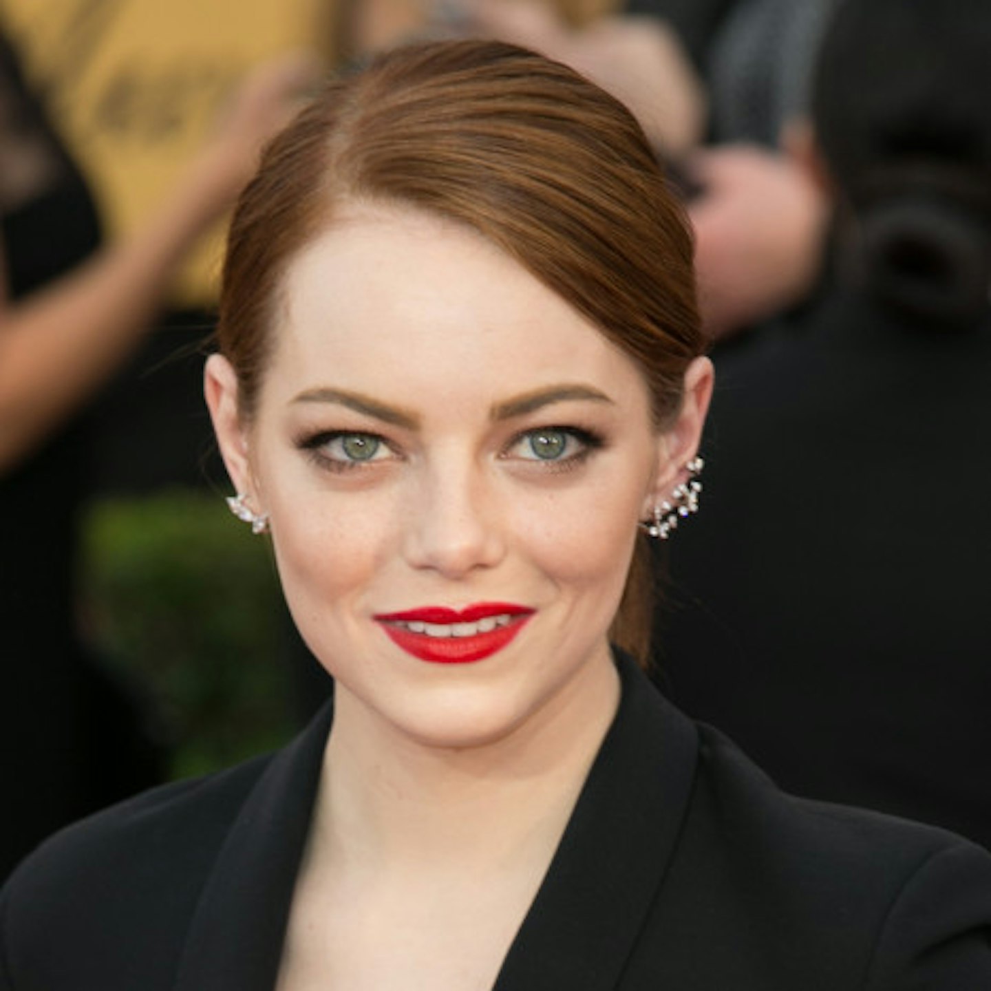 Emma Stone often rocks a red lip for celebrity events