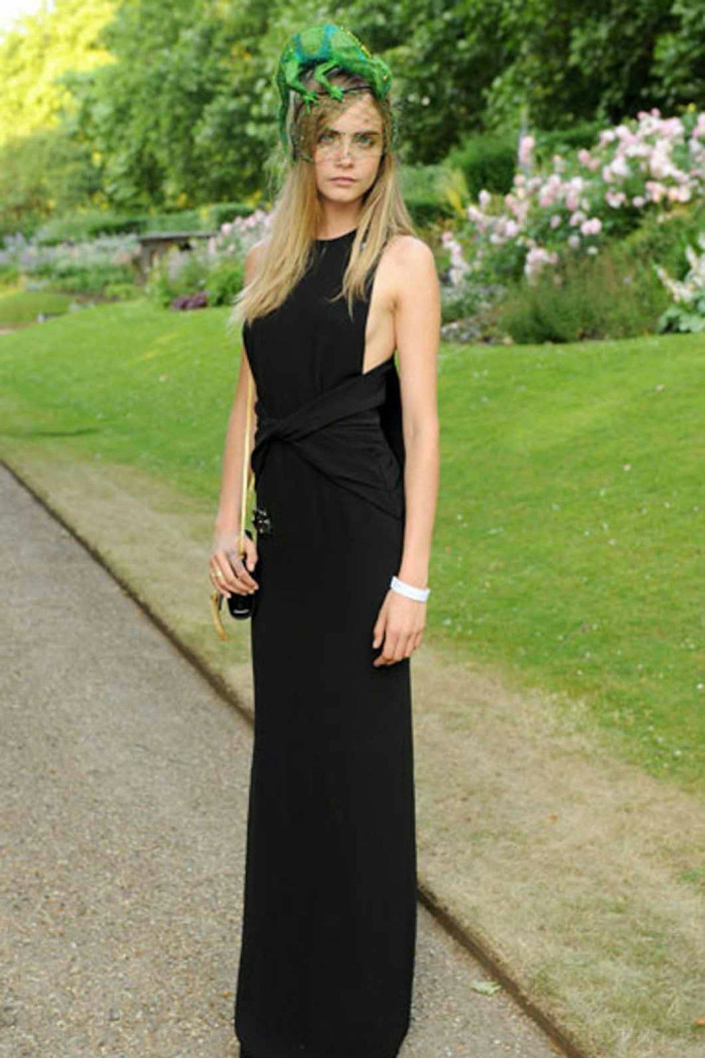 Cara Delevingne style burberry black dress