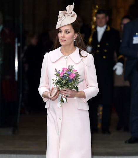 The Duchess of Cambridge looks pretty in baby pink Alexander McQueen ...