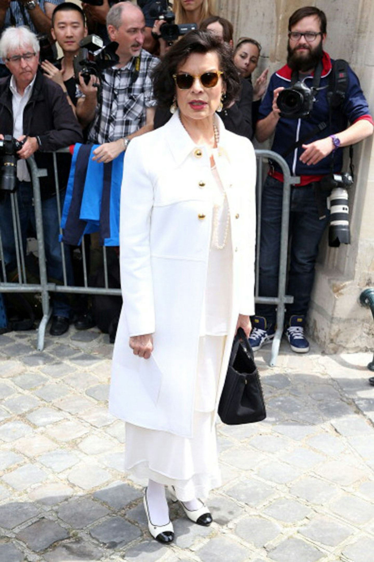 Bianca Jagger at the Christian Dior show